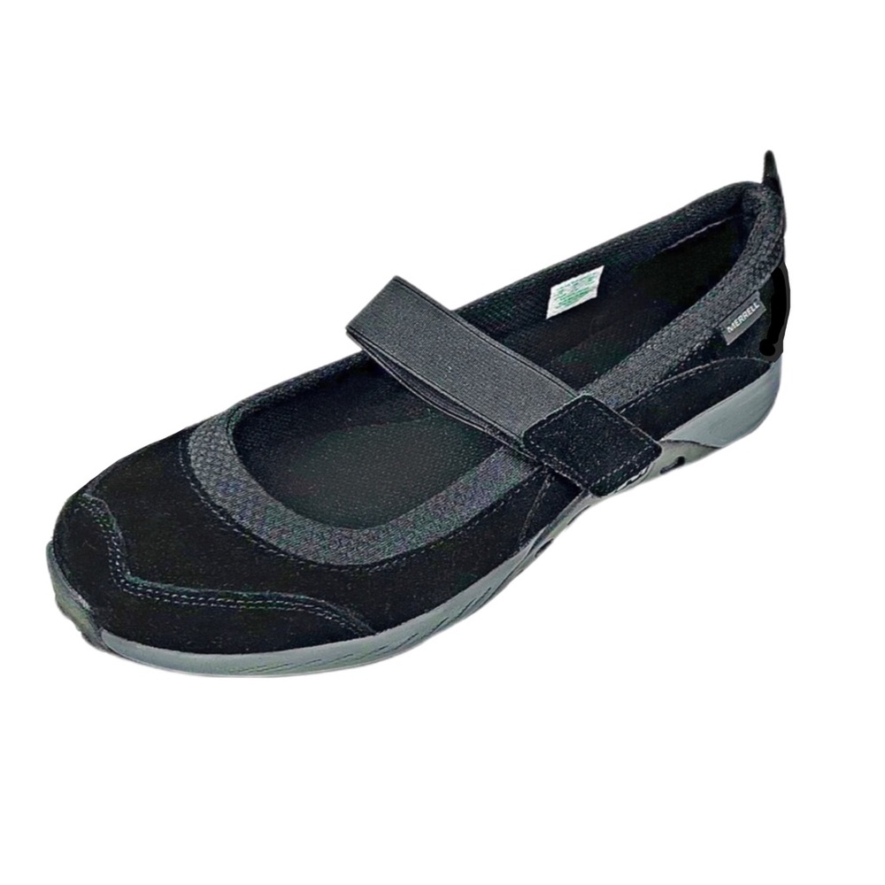 Merrell Womens Black Suede Leather Trim Mary Janes Size 6N